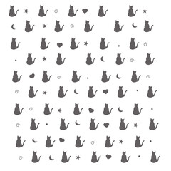 cats seamless pattern. cats seamless great as background, website, book cover, banners, wallpapers, packaging. flat style.