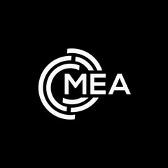 MEA letter logo design on black background.MEA creative initials letter logo concept.MEA vector letter design.