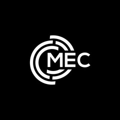 MEC letter logo design on black background.MEC creative initials letter logo concept.MEC vector letter design.