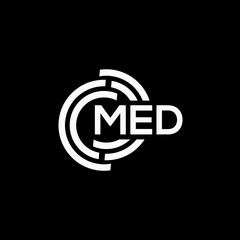 MED letter logo design on black background.MED creative initials letter logo concept.MED vector letter design.