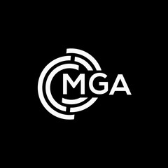 MGA letter logo design on black background.MGA creative initials letter logo concept.MGA vector letter design.