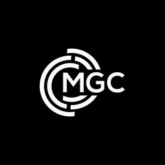 MGC letter logo design on black background.MGC creative initials letter logo concept.MGC vector letter design.