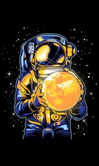 illustration vector astronaut 27 - obrazy, fototapety, plakaty