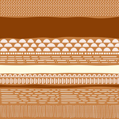 Elegant hand drawn boho doodle print seamless pattern, endless repeat