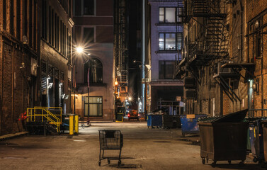 old dark empty street in the city