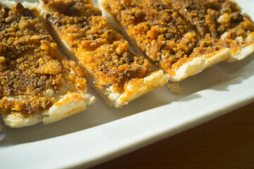 Sliced Iberian cachuela bread toast