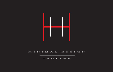 Naklejka premium HH MINIMALIST LOGO DESIGN VECTOR ART ILLUSTRATION
