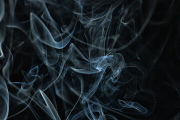 Fototapeta premium texture smoke black background, bract air waves fog