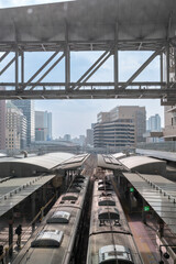 Fototapeta na wymiar View of Osaka train station in Japan