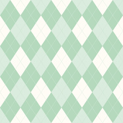 Fototapeta premium Argyle vector seamless pattern. Classic abstract geometric textile print imitation. Old fashioned knitted fabric pattern made of diamonds or lozenges.