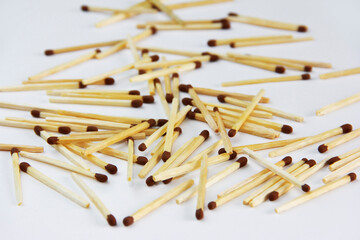 yellow wooden matches to light a fire