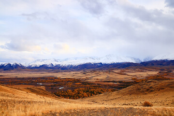 mountains snow altai landscape, background snow peak view