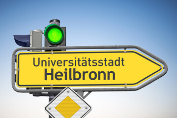 Universitätsstadt Heilbronn, Signal auf Grün - obrazy, fototapety, plakaty