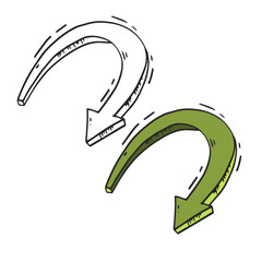 Vector illustration of a drawn arrow infographic circular rotation