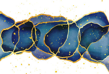 背景素材_アルコールインク風_紺 © 四ッ谷