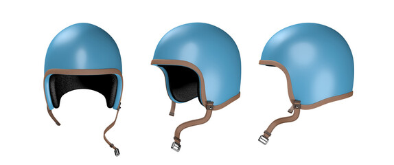 Vintage scooter helmet on isolated background
