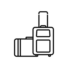 Luggage line icon, vector outline logo isolated on white background