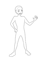 Boy silhouette outline