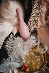 Attractive bachelor girls, happy together, clinking glasses, enjoying time, they celebrate 