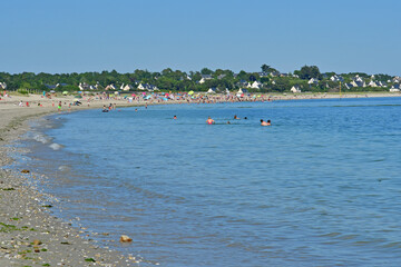 Fototapeta na wymiar Sarzeau, France - june 6 2021 : Suscinio beach