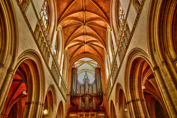 Quimper, France - may 16 2021 : Saint Corentin cathedral