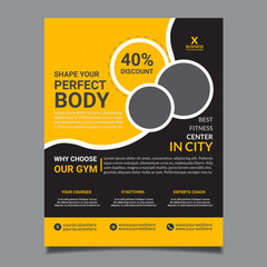 Vector layout design template for a fitness center or other sports event.