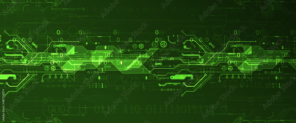 Wall mural abstract background on technological and scientific topics. various techno details. vector format.