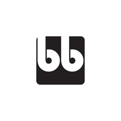 negative space BB letter logo design concept.