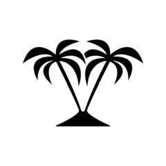 two palm trees tropical icon symbol design vector.