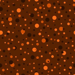 Beautiful seamless pattern in dark colors with round spots. Vector design.