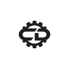 gear letter CD logo design concept.