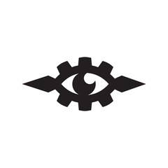 vision eye gear logo design concept.