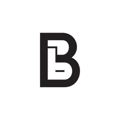 neagtive space letter BB logo design vector isolated on white background.