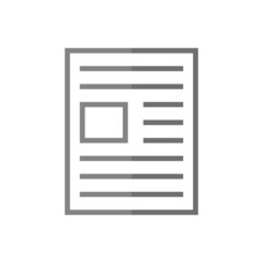 Newspaper grey flat vector icon