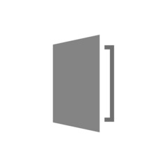 Opened door grey flat vector icon