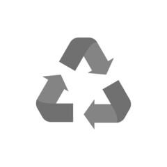 Recycle eco grey flat vector icon