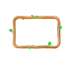Wooden frame branch. Isolated vector illustration 