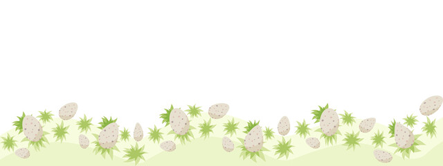 easter egg grass text frame sign eggs background horizontal bunner