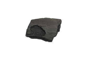 Black oak coal isolated on white background.