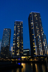 Fototapeta na wymiar Night view of high-rise condominiums in Tokyo, Japan_07