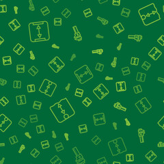 Set line Area measurement, Depth and Calliper or caliper and scale on seamless pattern. Vector