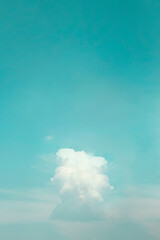 A cloud in blue sky.