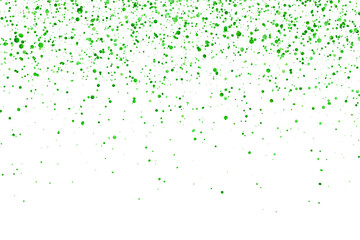 Fototapeta premium Green glitter holiday falling confetti on white background. Vector