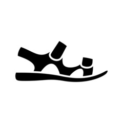 Sandal line icon black glyph icon isolated. Vector