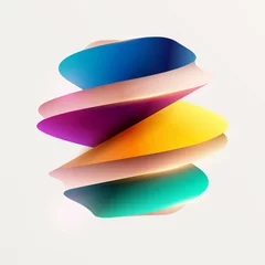 Foto op Plexiglas 3D colorful geometric shape. Swirling spiral circle. © theromb