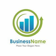 finance accounting with Chart icon circle logo template vector. Suitable for business, web, finance and art