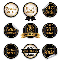 Luxury sales business promotion labels collection