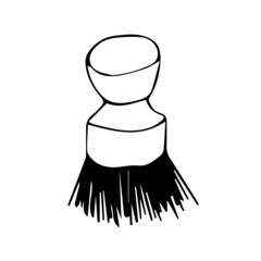 Vector wooden brush for dish washing. Hand drawn shaving brash. Eco friendly element.