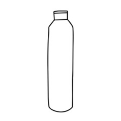 Reusable eco water bottle doodle illustration. Zero waste eco bottle.