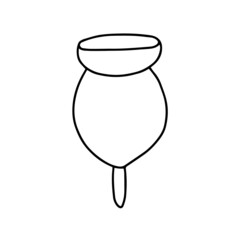 Woman menstrual cup doodle. Eco fiendly washable menstrual cup for woman hygiene during critical days.